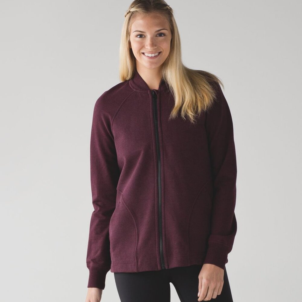 Lululemon Women's Pleat To Street Bomber - Burgundy
